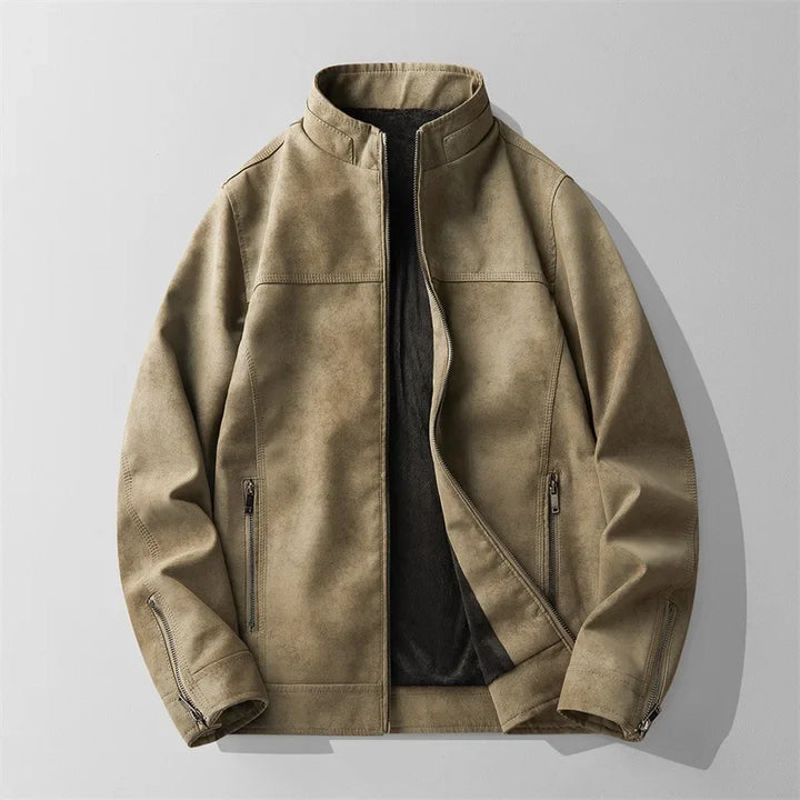 Harlow Fleece-Lined Leather Jacket - London Lake