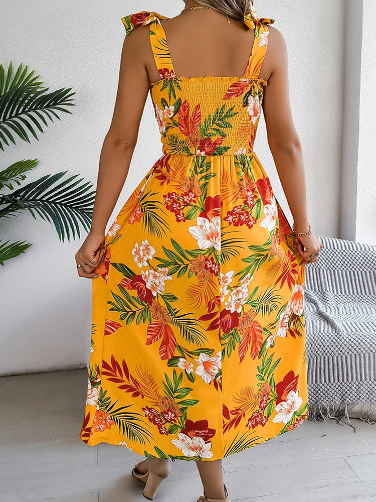 Laurie Floral Midi Dress - London Lake