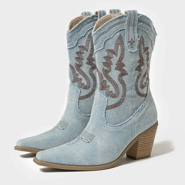 Denim Ankle Boots - London Lake