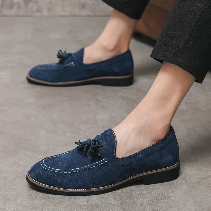 Belmont Tassel Suede Loafers - London Lake