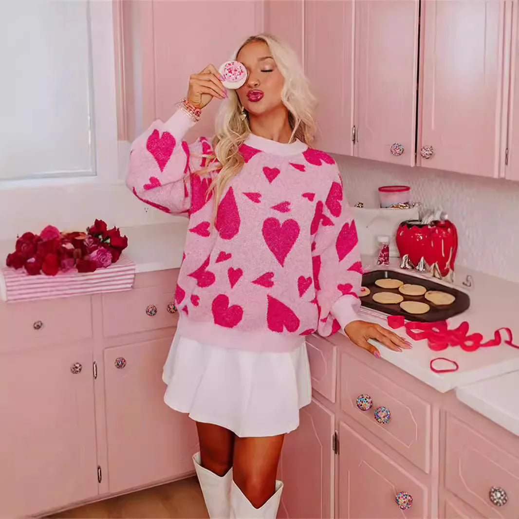 Sweetheart Knit Sweater - London Lake