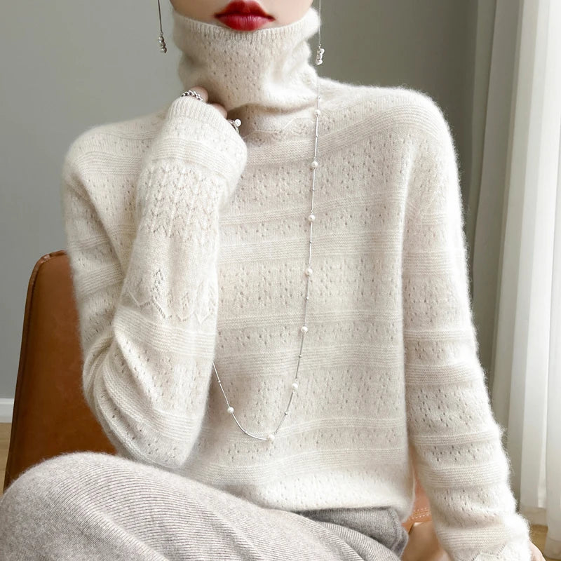 Camille Wool Knitted Sweater - London Lake