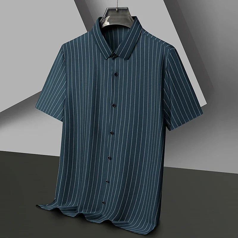 Mason Striped Short-Sleeve Shirt - London Lake