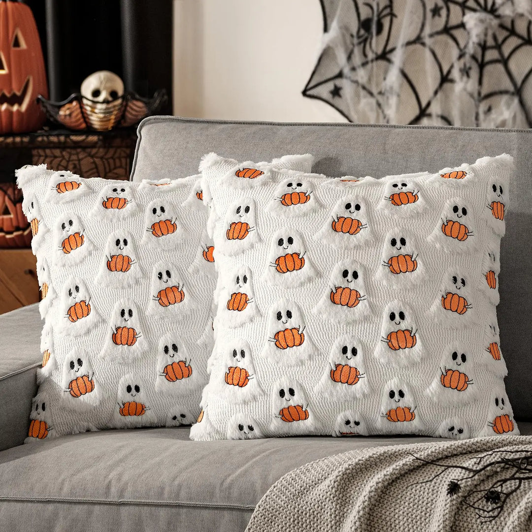 Ghost Pumpkin Pillow Covers - London Lake