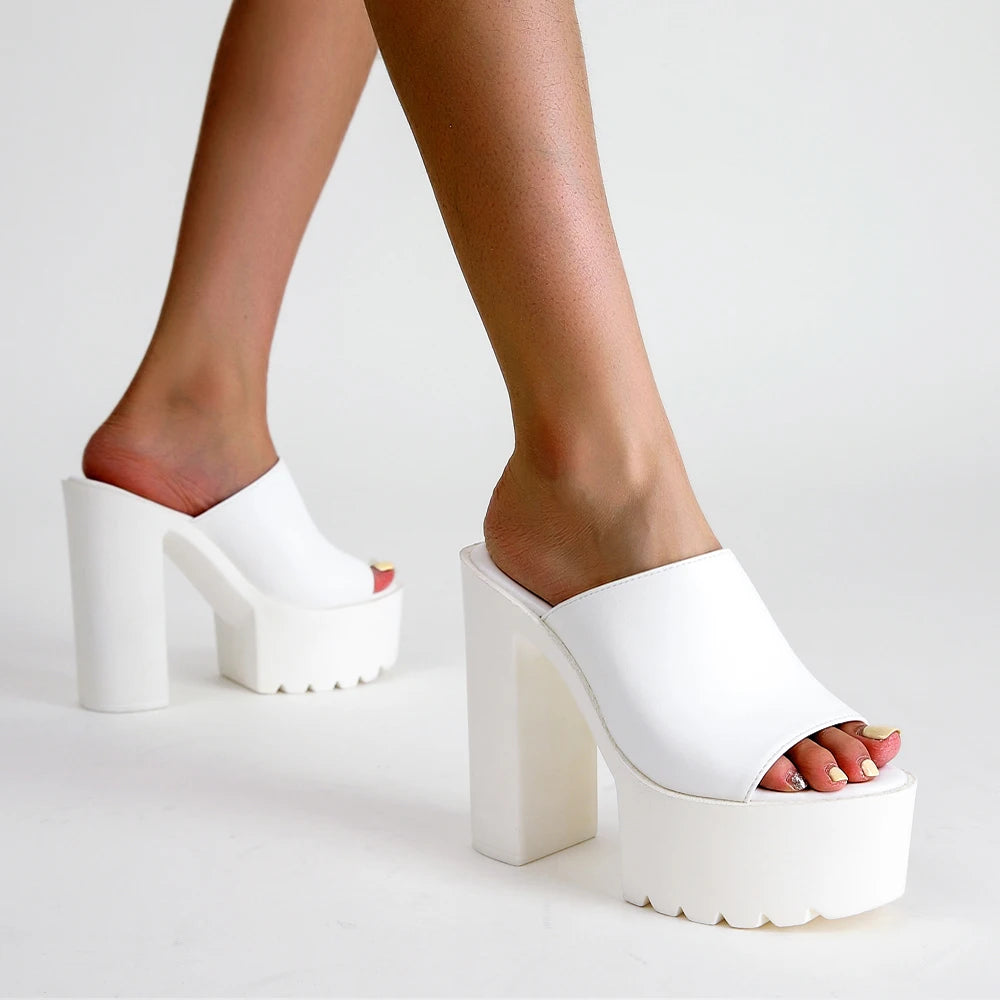 Stella Semi-Shine Wedge Mules - London Lake