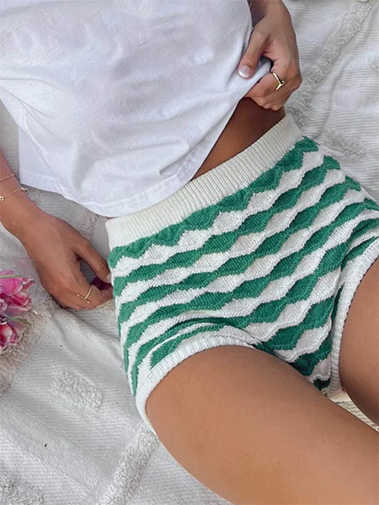 Candace Knit Micro Shorts - London Lake