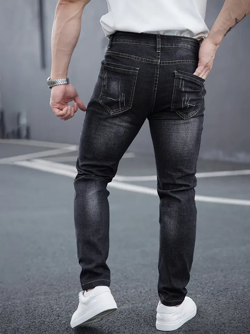 Derek Distressed Skinny Jeans - London Lake