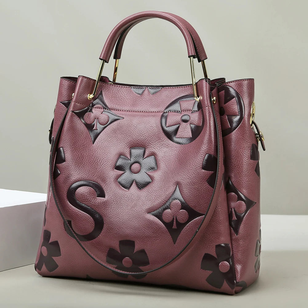Floral Leather Crossbody Bag - London Lake