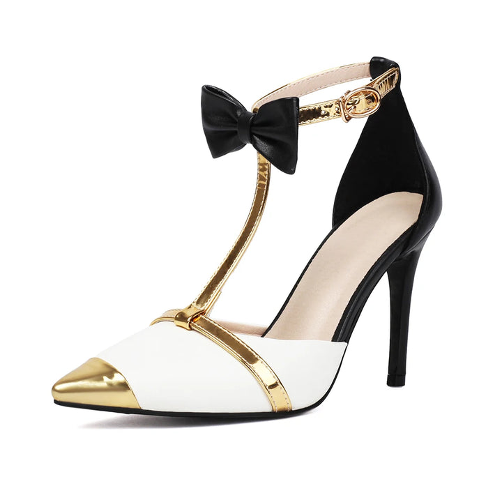 Ophelia Bow T-Strap Heels - London Lake