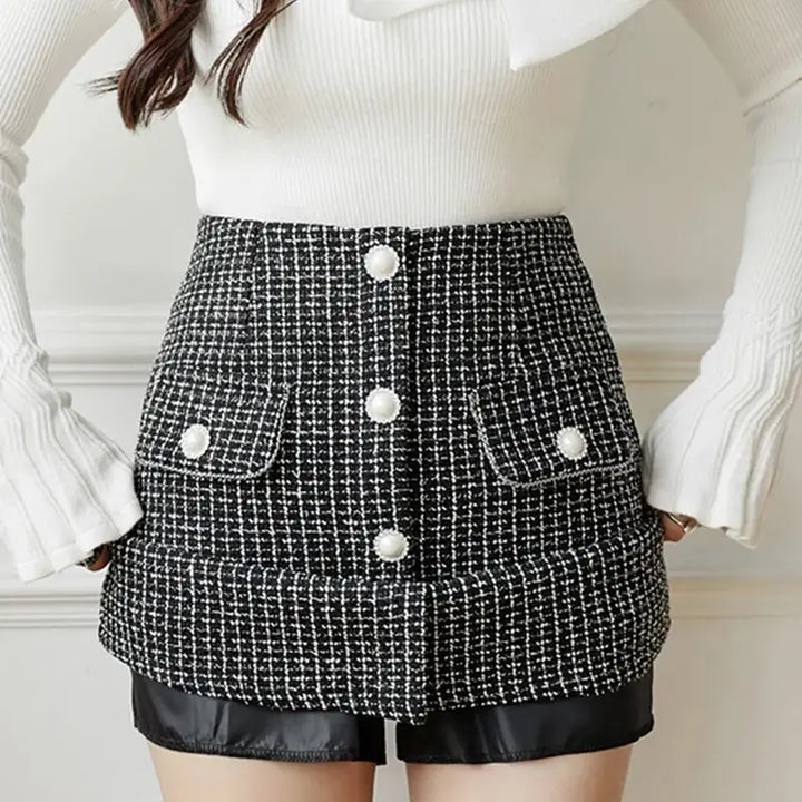 Modena Tweed Skirt - London Lake
