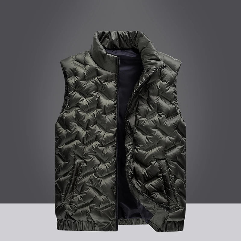 Drift Field Chevron Quilted Vest - London Lake