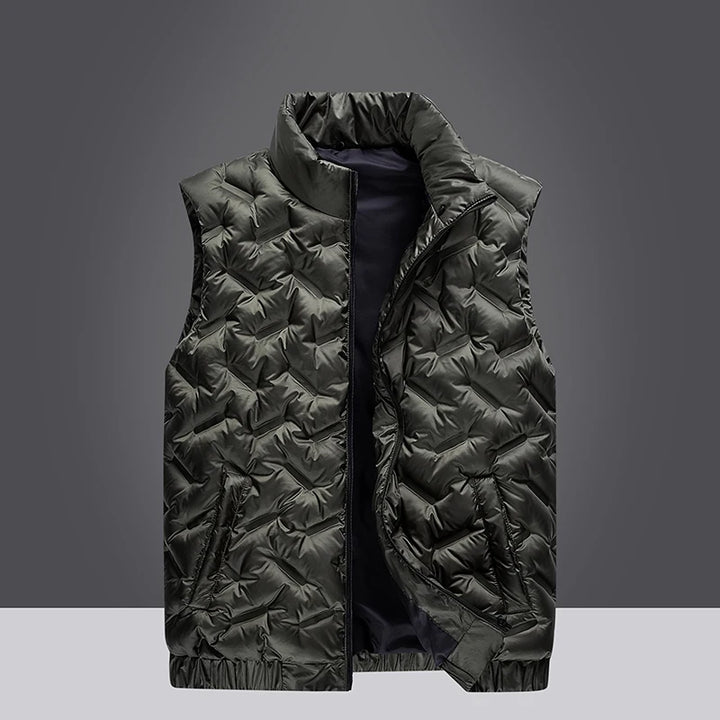 Drift Field Chevron Quilted Vest - London Lake