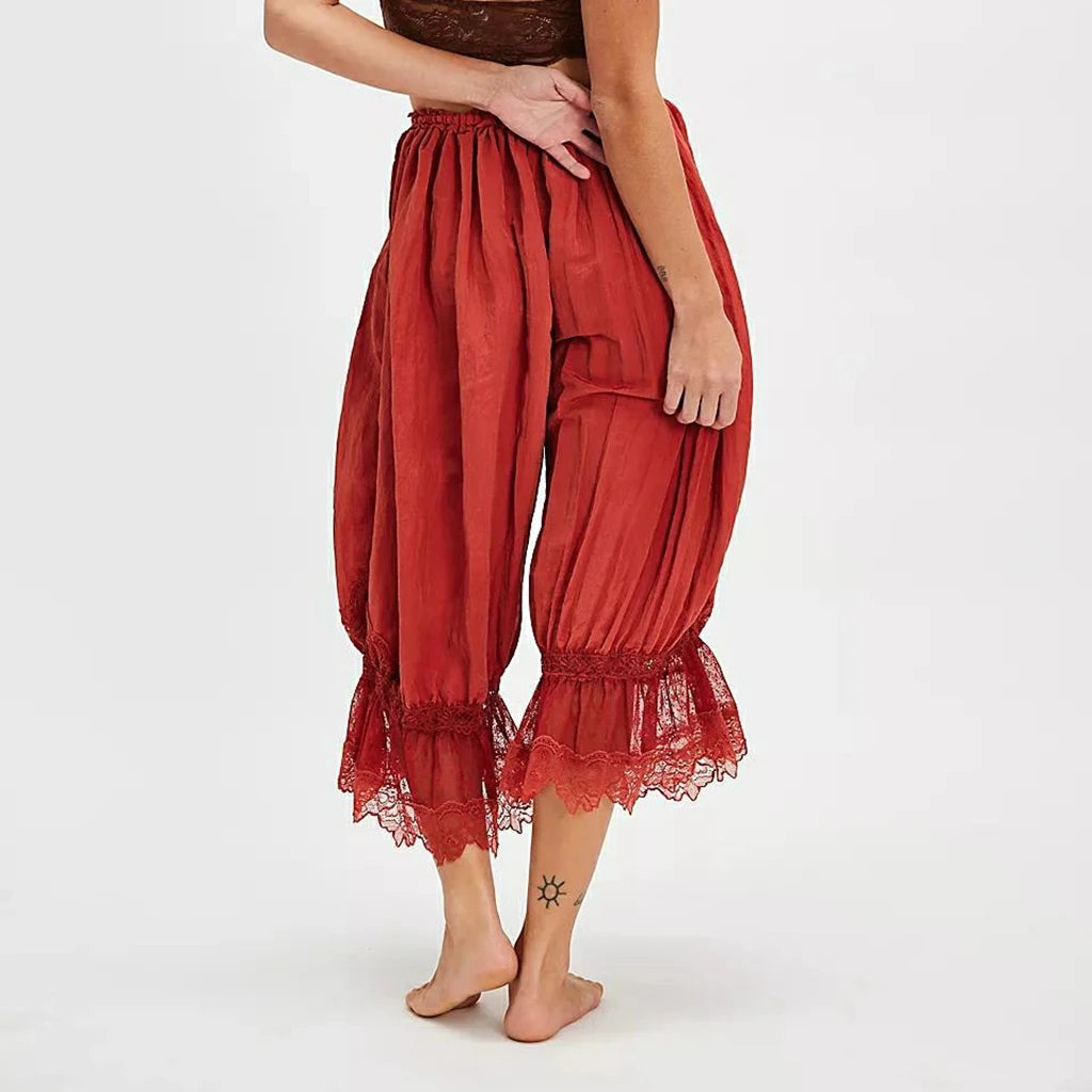 Juliette Lace Trim Pants - London Lake