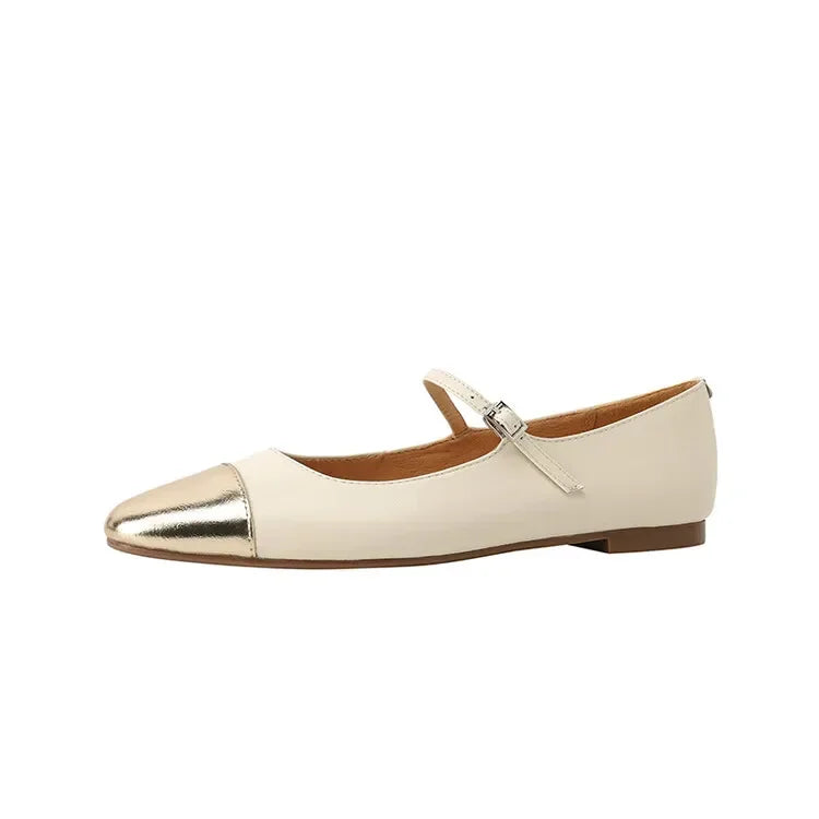 Margaux Genuine Leather Flats - London Lake