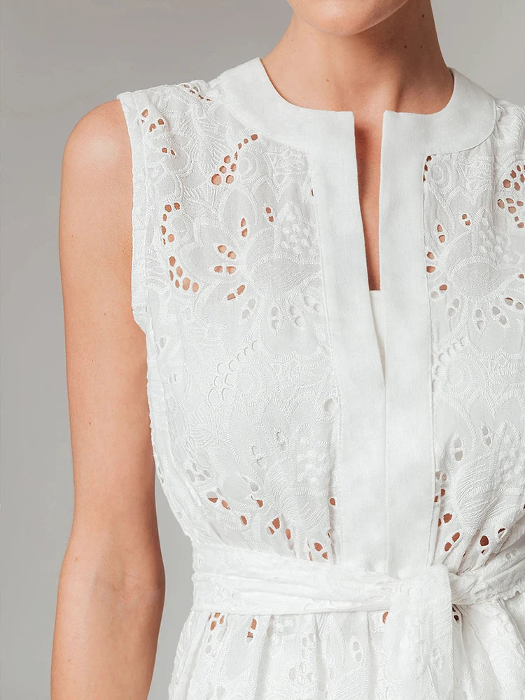 Riviera Embroidered Two-Piece Set - London Lake