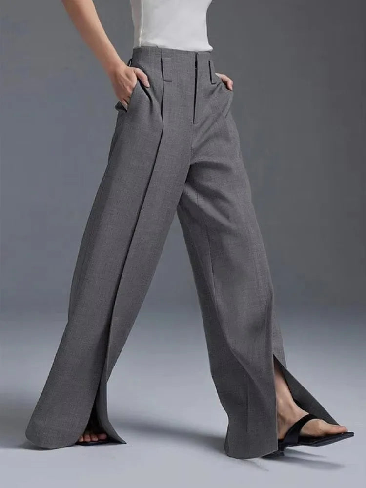 Leona High-Waisted Pleat Trousers - London Lake
