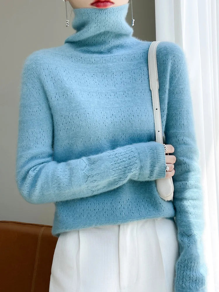 Camille Wool Knitted Sweater - London Lake