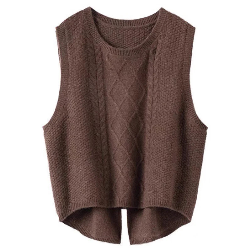 Florence Wool Knit Vest - London Lake