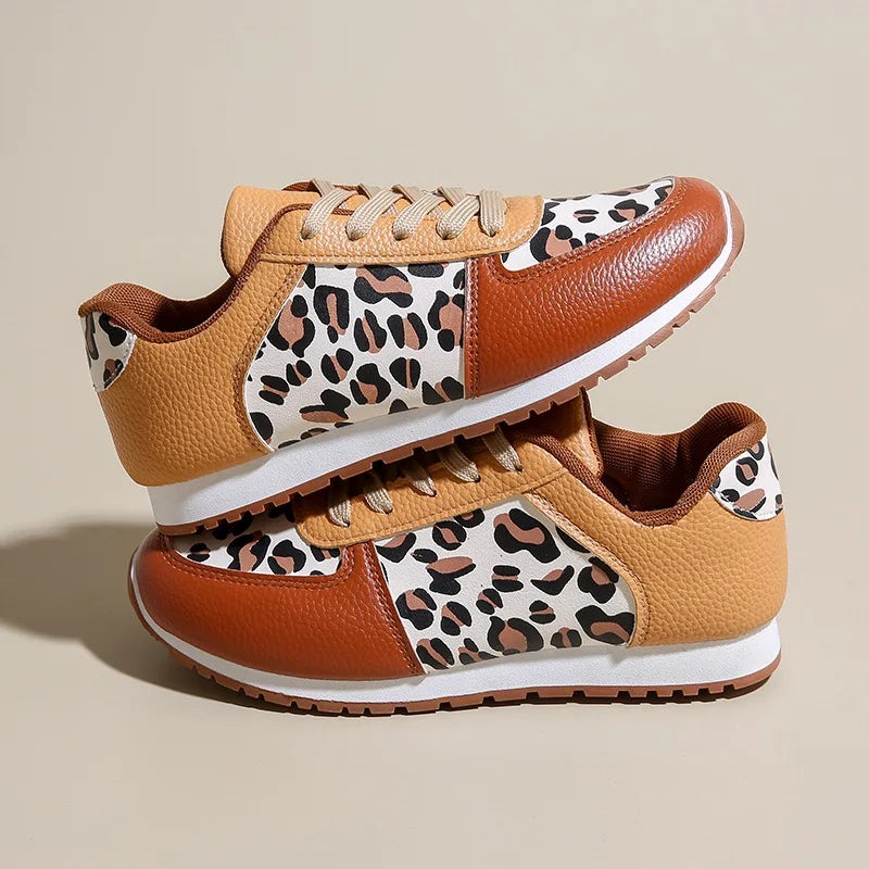 Leopard Print Leather Sneakers - London Lake