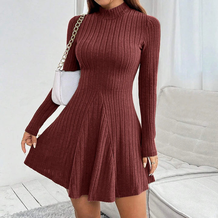 Mia Muse Mock Neck Knit Dress - London Lake