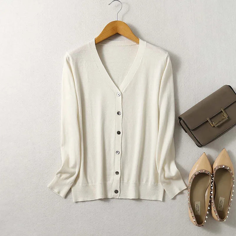 Mulberry Silk Cashmere Blend Cardigan - London Lake