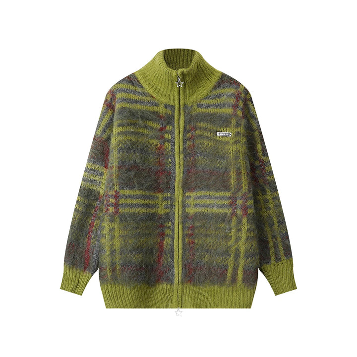 Astoria Oversized Plaid Knit Cardigan - London Lake