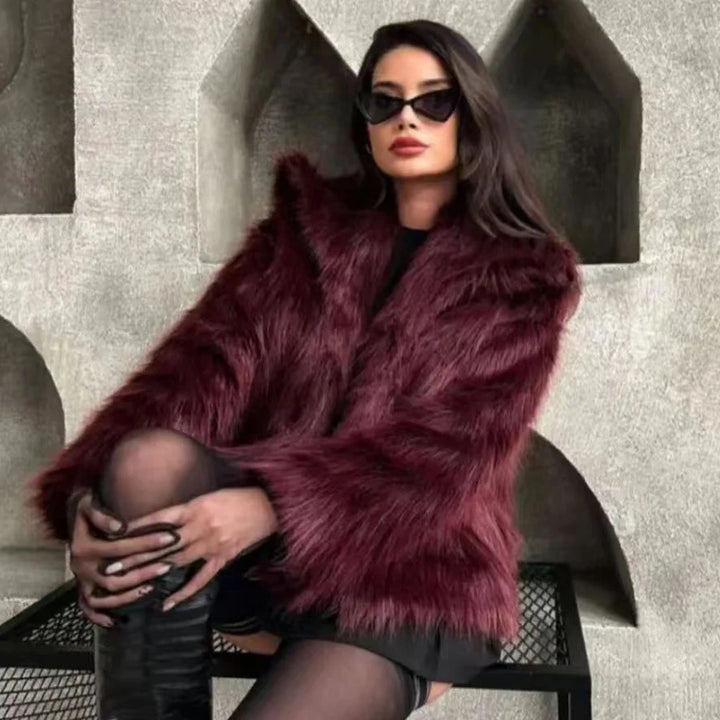 Alpine Grace Faux Fur Coat - London Lake