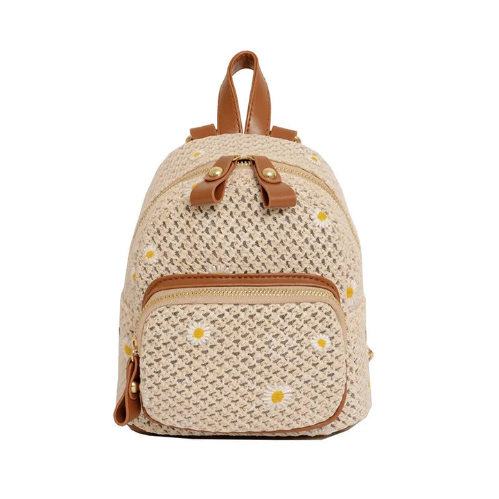 Woven Flora Embroidered Mini Backpack - London Lake