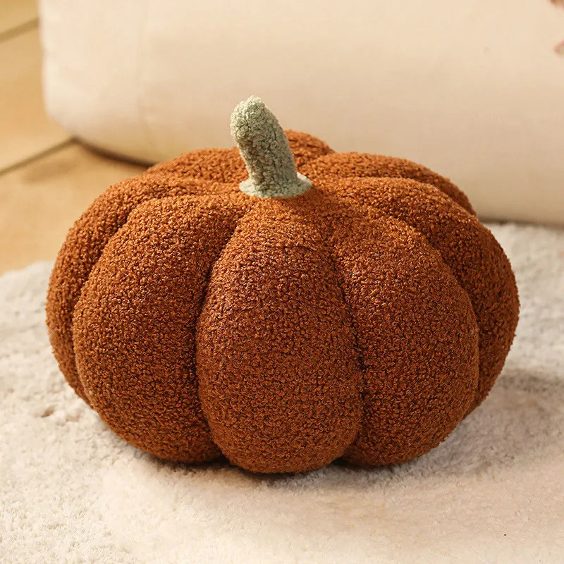 Textured brown pumpkin on a neutral background