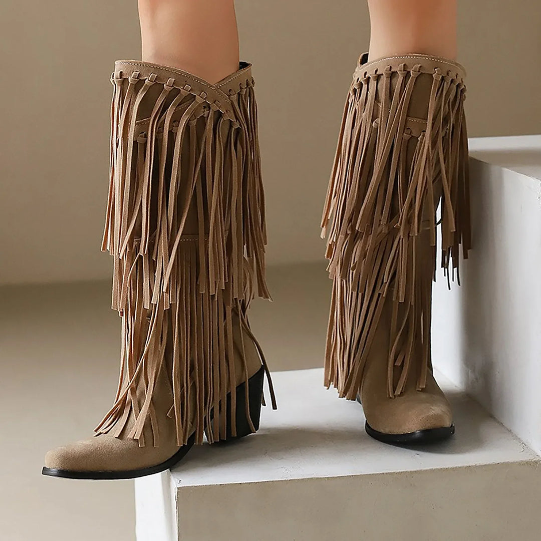 Savanna Fringe Tassel Boots - London Lake