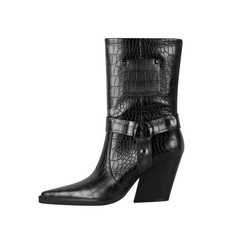 Westline Buckle Ankle Boots - London Lake