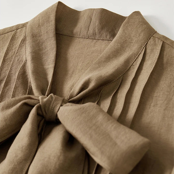 Georgette Tie Neck Blouse - London Lake