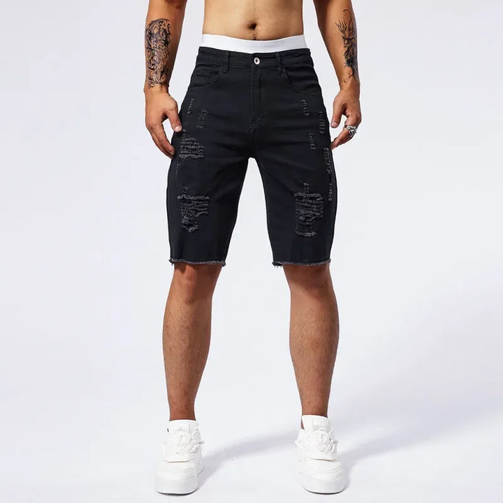 Distressed Denim Shorts - London Lake