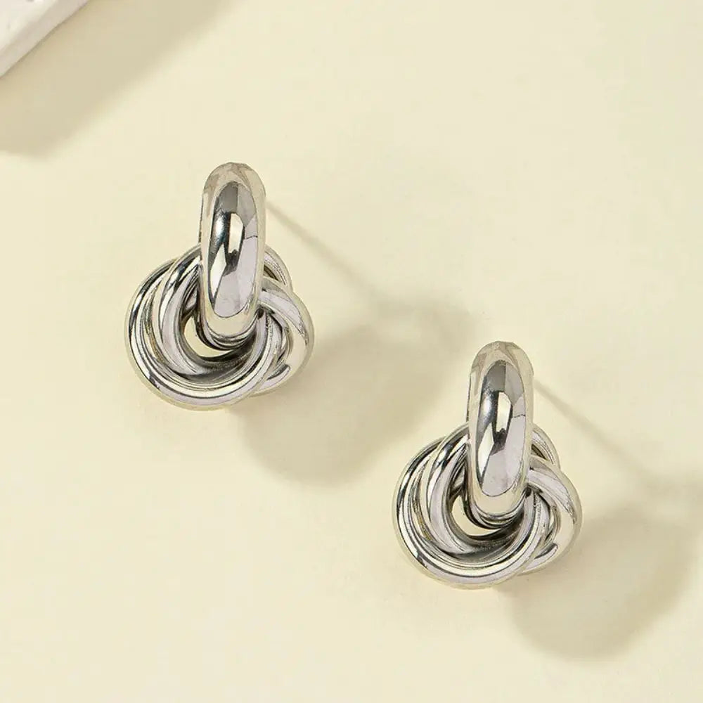 Geometric Knot Stud Earrings - London Lake