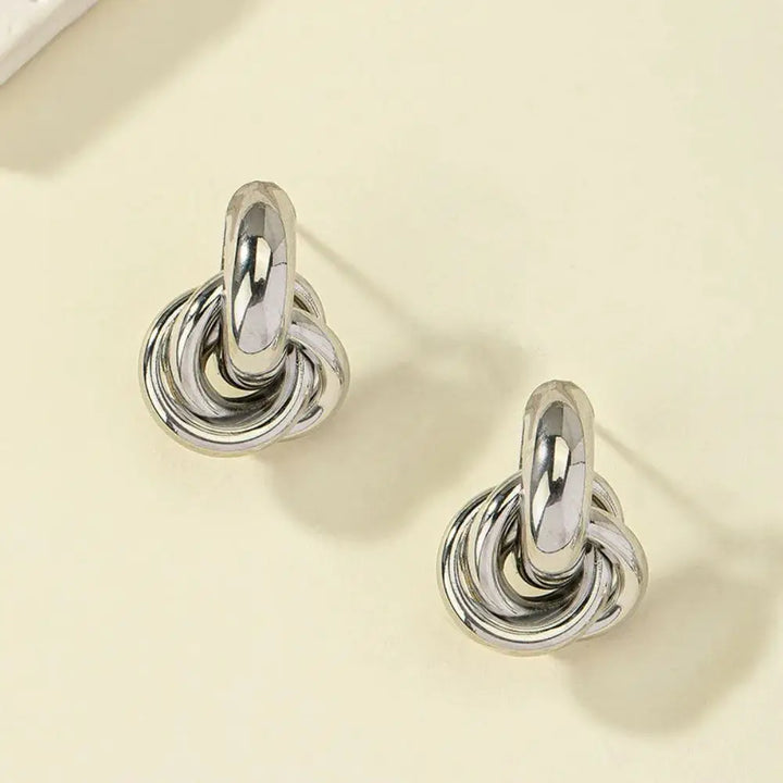 Geometric Knot Stud Earrings - London Lake