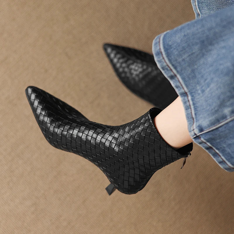 Milano Woven Ankle Boots - London Lake