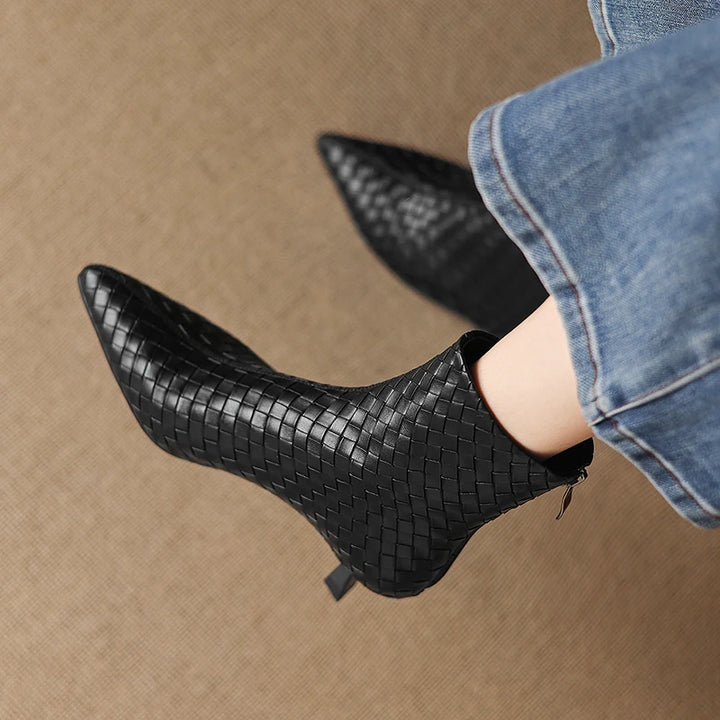 Milano Woven Ankle Boots - London Lake
