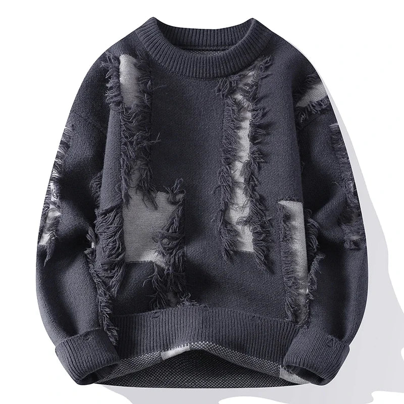Distress Mode Crew Neck Sweater - London Lake