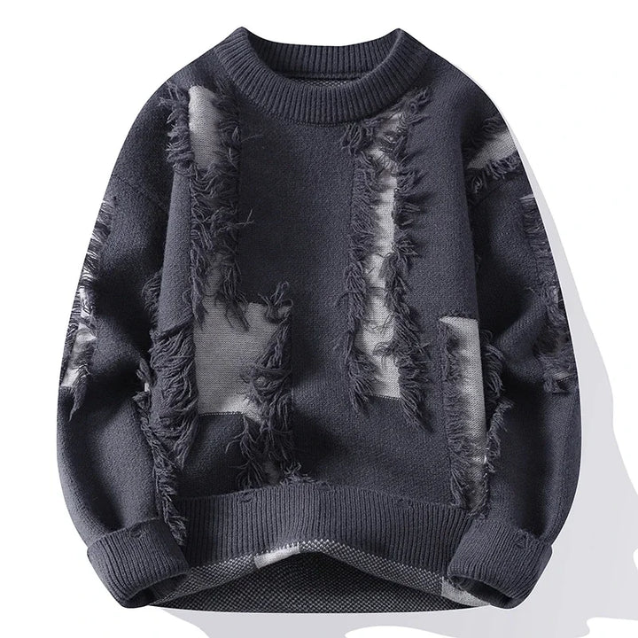 Distress Mode Crew Neck Sweater - London Lake