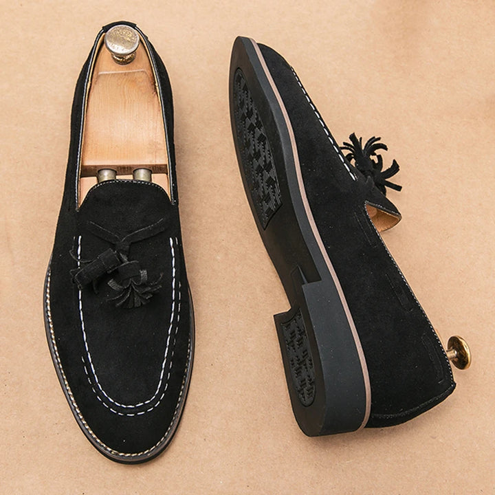 Belmont Tassel Suede Loafers - London Lake