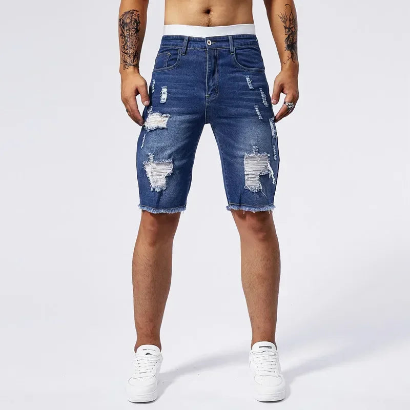 Distressed Denim Shorts - London Lake