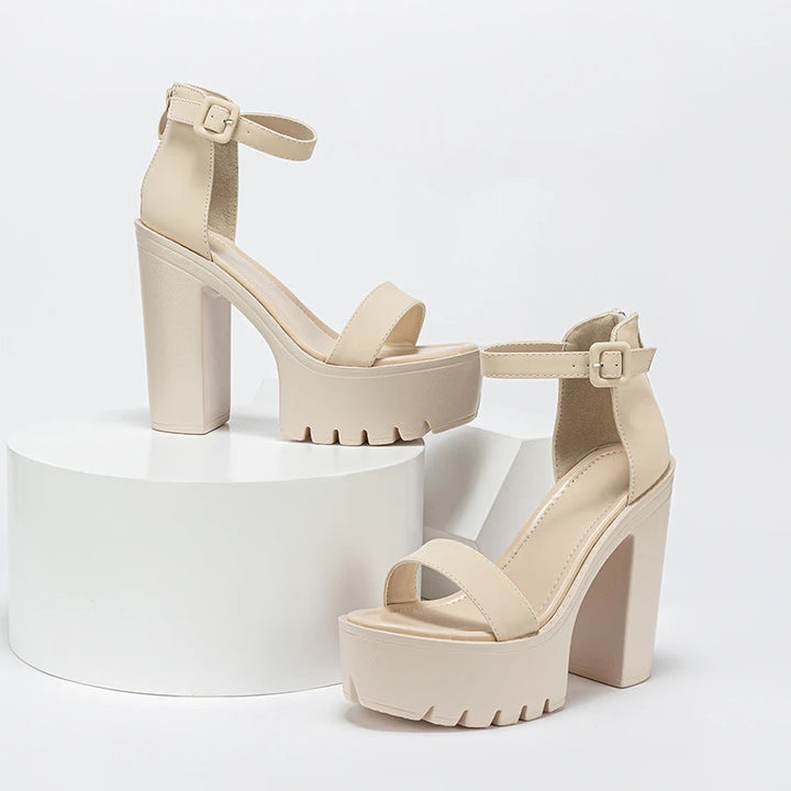 Elena Ankle Strap Heels - London Lake