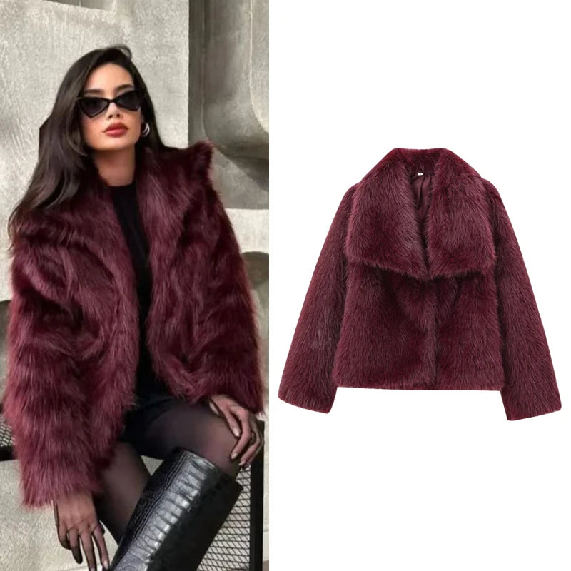Alpine Grace Faux Fur Coat - London Lake