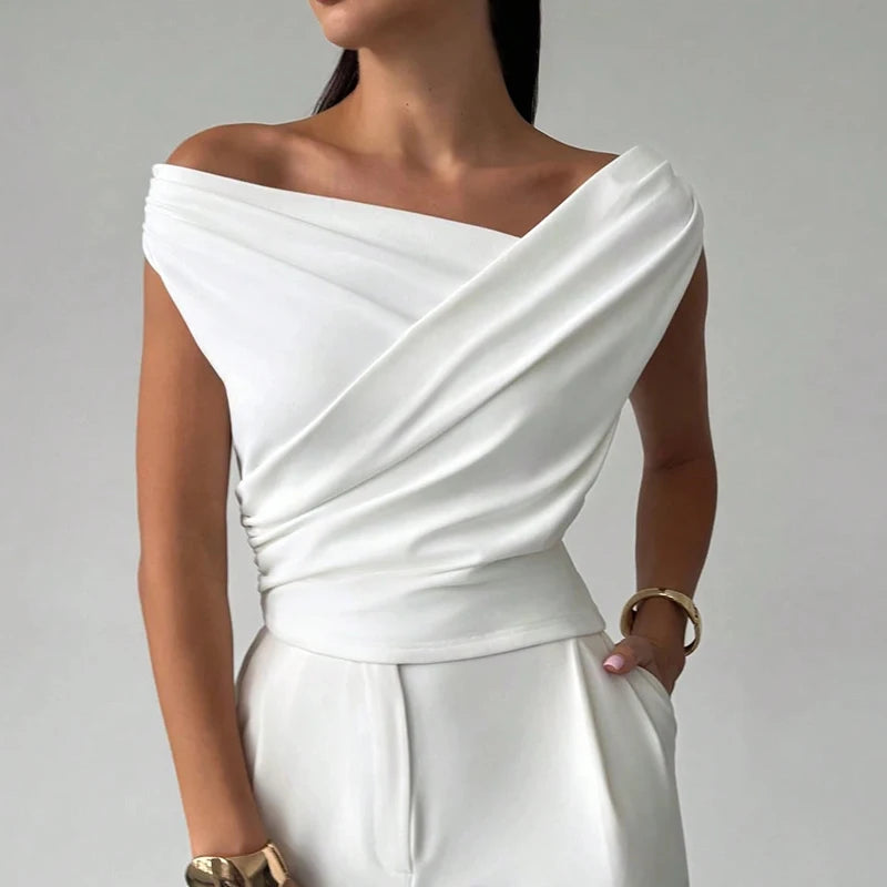 Isabelle Wrap Top - London Lake