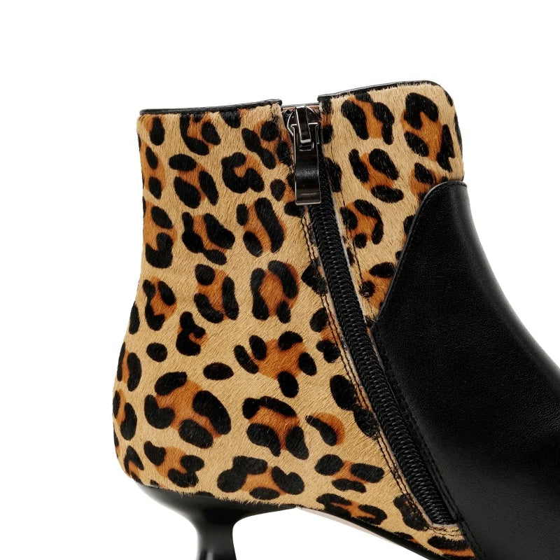 Leopard Whisper Leather Boots - London Lake