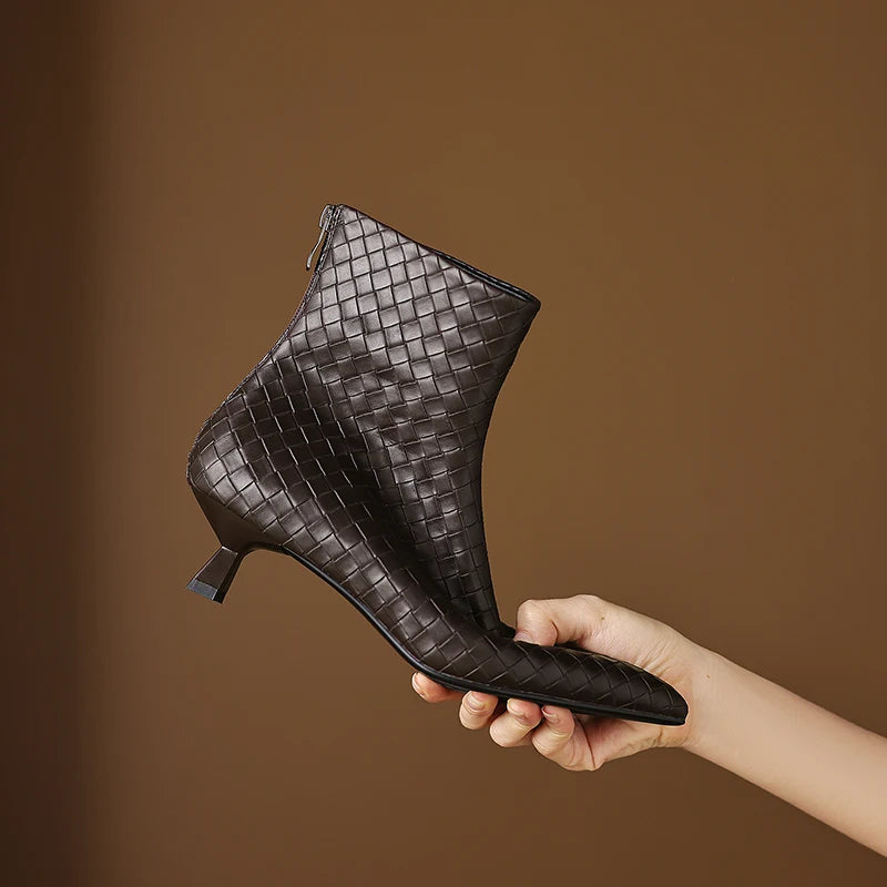 Milano Woven Ankle Boots - London Lake