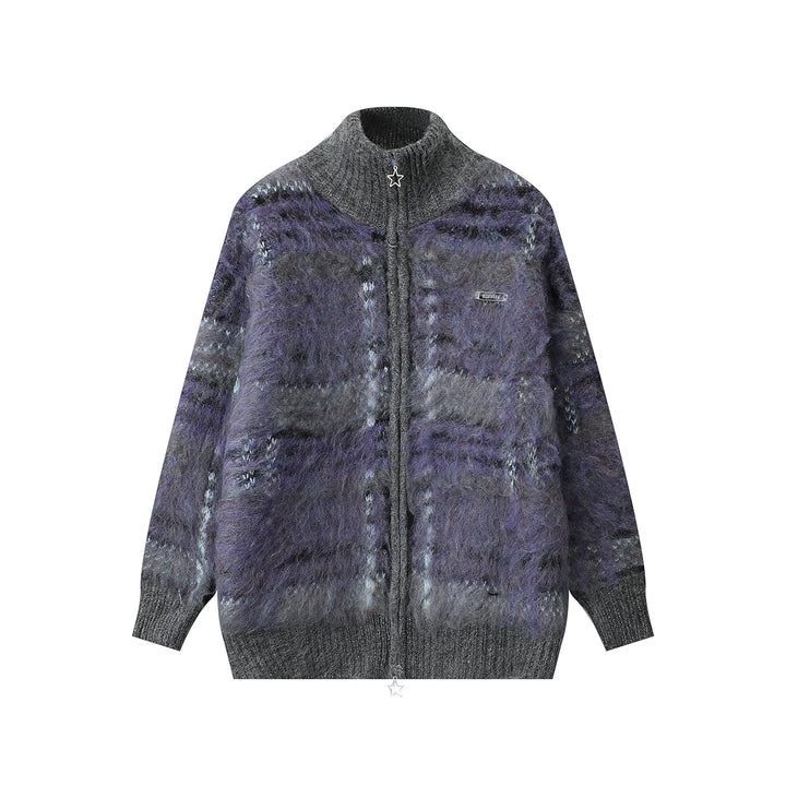Astoria Oversized Plaid Knit Cardigan - London Lake