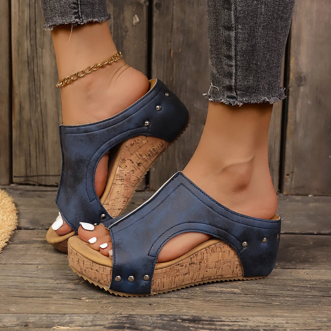 Rustic Stud Wedges - London Lake
