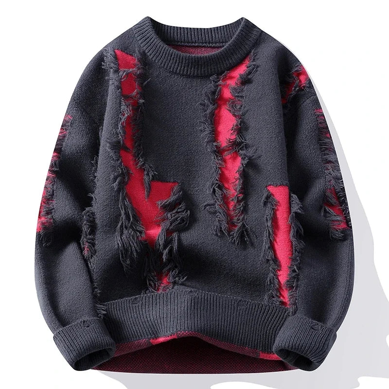 Distress Mode Crew Neck Sweater - London Lake