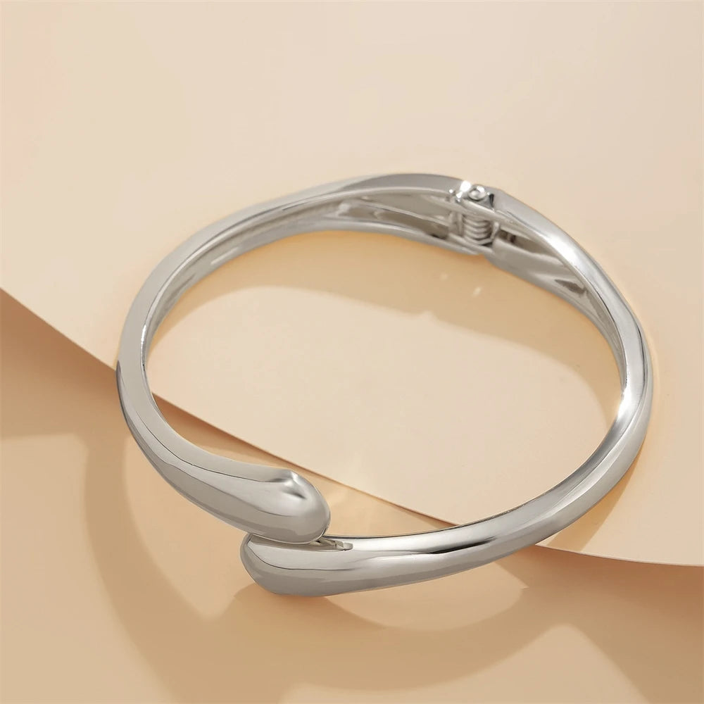 Fluid Arc Bracelet & Ring Set - London Lake